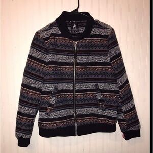 Atmosphere Tweed Tribal zip up Bomber Jacket size 16